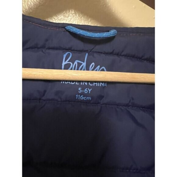 Mini Boden Pack Away Jacket Coat Puffer Red Blue Water Resistant Youth Size 5-6 - Picture 14 of 16